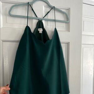 J.Crew Green Scalloped Neckline Top